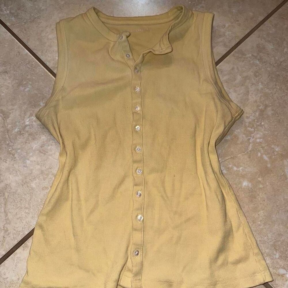 Abercrombie-fitch Women's Yellow and Tan Vest